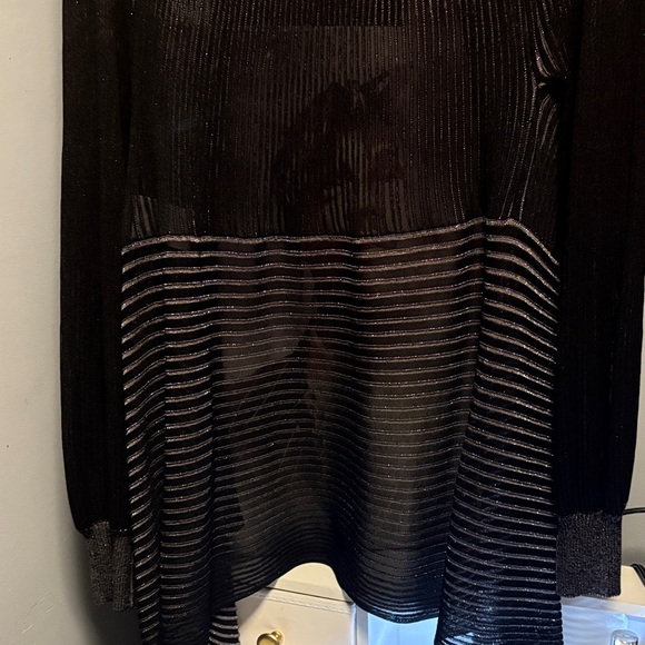 Escada Elegant Black and Silver Sparkly sheer Knit Open Cardigan, NWOT size 40 - Picture 8 of 11